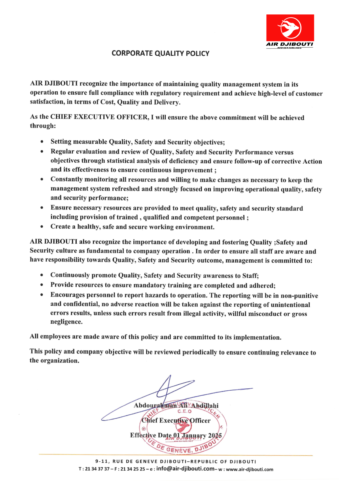Corporate Quality Policy